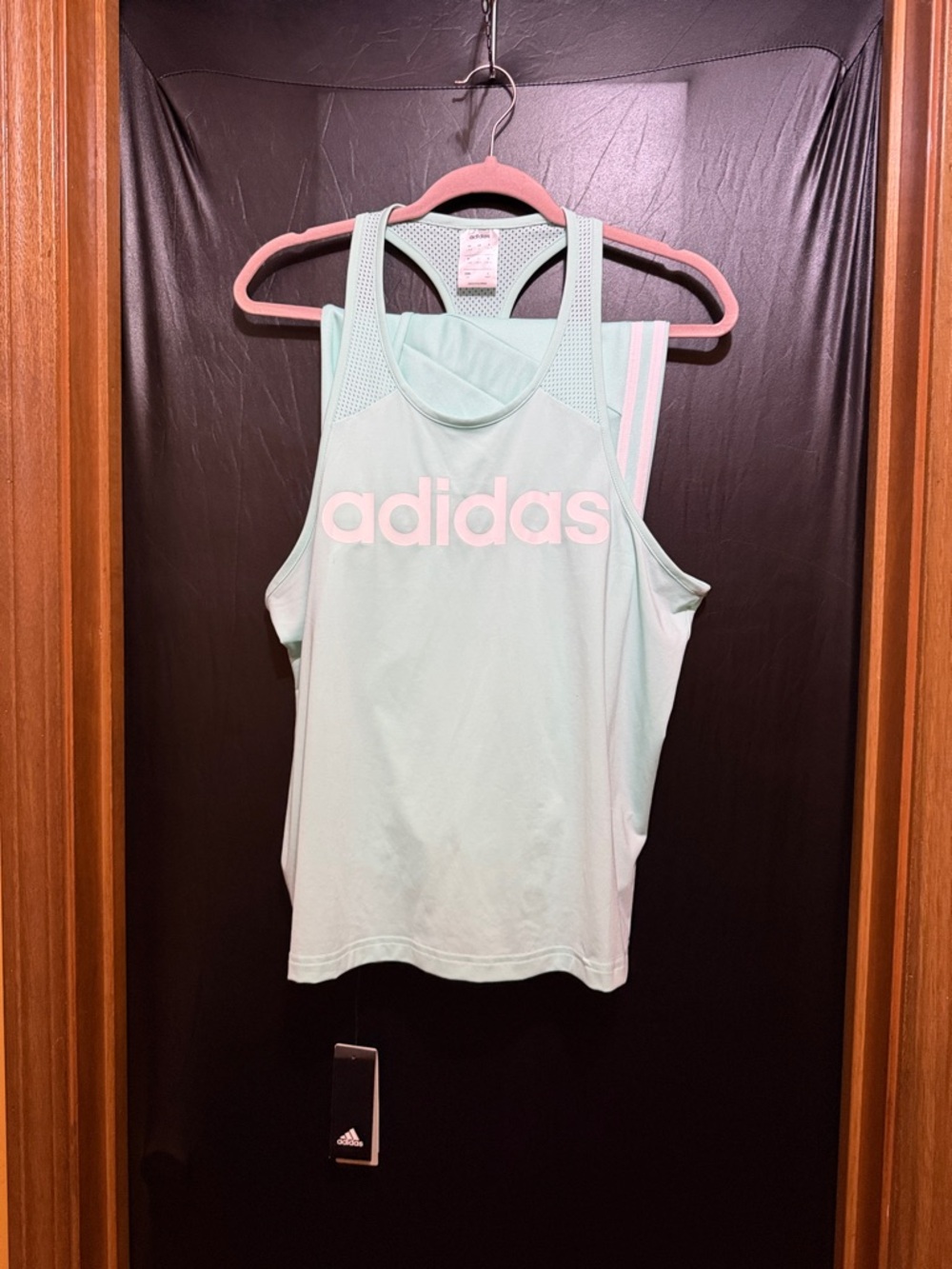 adidas Mint Green Racerback Tank with Matching adidas soccer pants.